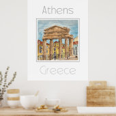 Affiche de voyage pour Athènes Grèce (Cuisine)