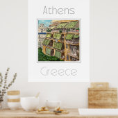 Affiche de voyage pour Athènes Grèce (Cuisine)