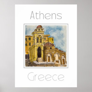 Affiche de voyage pour Athènes Grèce