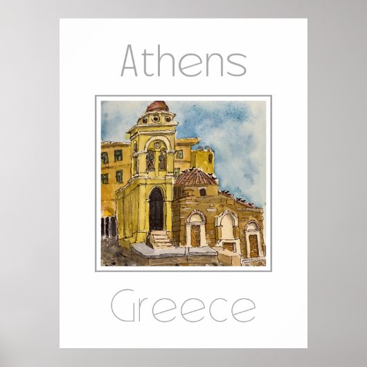 Affiche de voyage pour Athènes Grèce (Devant)
