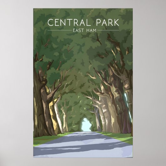 Affiche de voyage pour Central Park East Ham (Devant)