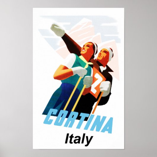 Affiche de voyage pour Cortina d'ampezzo, Italie (Devant)