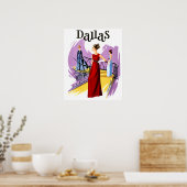 Affiche de voyage pour Dallas, Texas (Cuisine)