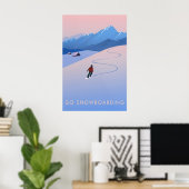 Affiche de voyage pour faire du snowboard (Bureau à domicile)