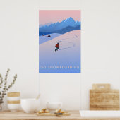 Affiche de voyage pour faire du snowboard (Cuisine)