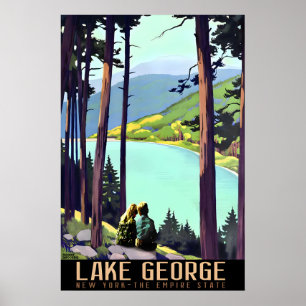 Affiche de voyage pour garçons et filles du lac Ge