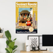 Affiche De Voyage Pour La Route Du Coucher De Sole (Bureau à domicile)