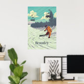 Affiche de voyage pour la station de ski de Bromle (Bureau à domicile)