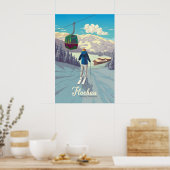 Affiche de voyage pour la station de ski de Flacha (Cuisine)