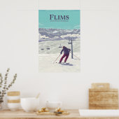 Affiche de voyage pour la station de ski de Flims (Cuisine)