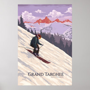 Affiche de voyage pour la station de ski Grand Tar