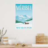 Affiche de voyage pour la station de ski minimalis (Cuisine)