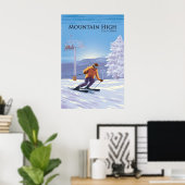 Affiche de voyage pour la station de ski Mountain  (Bureau à domicile)
