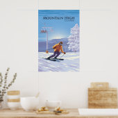 Affiche de voyage pour la station de ski Mountain  (Cuisine)