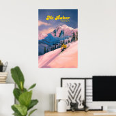 Affiche de voyage pour la station de ski Mt Baker (Bureau à domicile)
