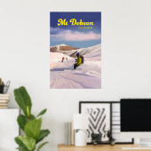 Affiche de voyage pour la station de ski Mt Dobson (Bureau à domicile)