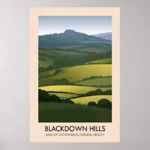 Affiche de voyage pour le AONB des Blackdown Hills