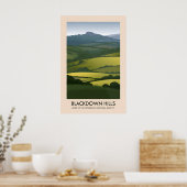 Affiche de voyage pour le AONB des Blackdown Hills (Cuisine)