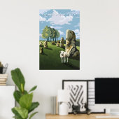 Affiche de voyage pour le cercle de pierres d'Aveb (Bureau à domicile)