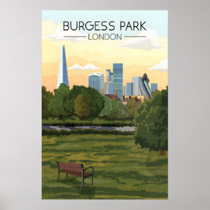 Affiche de voyage pour le parc Burgess à Londres