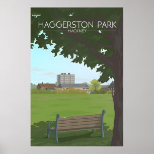 Affiche de voyage pour le parc Haggerston à Londre