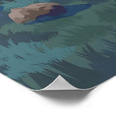 Affiche de voyage pour le parc Hilly Fields à Lond (Coin)