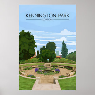 Affiche de voyage pour le parc Kennington à Londre