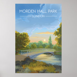 Affiche de voyage pour le parc Morden Hall à Londr