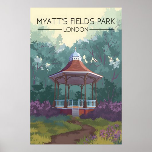 Affiche de voyage pour le parc Myatts Fields à Lon (Devant)