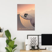 Affiche de voyage pour le skateboard (Bureau à domicile)