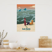 Affiche de voyage pour le ski aux Gets (Cuisine)
