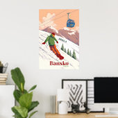 Affiche de voyage pour le snowboard à Bansko Bulga (Bureau à domicile)