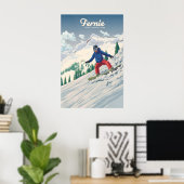 Affiche de voyage pour le snowboard à Fernie Canad (Bureau à domicile)