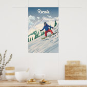 Affiche de voyage pour le snowboard à Fernie Canad (Cuisine)