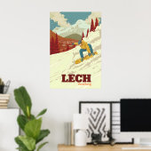 Affiche de voyage pour le snowboard à Lech (Bureau à domicile)