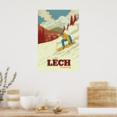 Affiche de voyage pour le snowboard à Lech (Cuisine)
