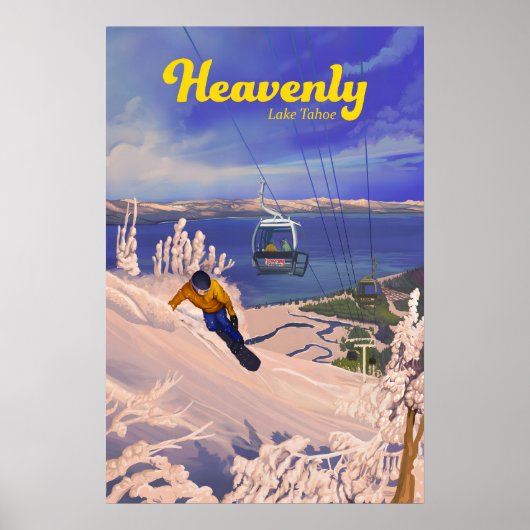 Affiche de voyage pour le snowboard céleste (Devant)