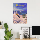 Affiche de voyage pour le snowboard céleste (Bureau à domicile)