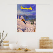 Affiche de voyage pour le snowboard céleste (Cuisine)