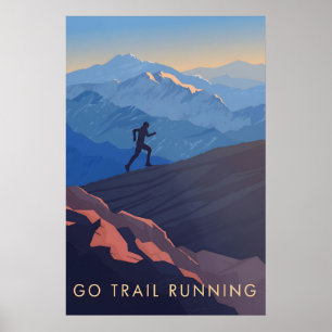 Affiche de voyage pour le trail running