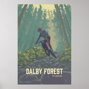 Affiche de voyage pour le vélo tout terrain en for