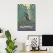 Affiche de voyage pour le vélo tout terrain en for (Bureau à domicile)