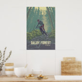Affiche de voyage pour le vélo tout terrain en for (Cuisine)