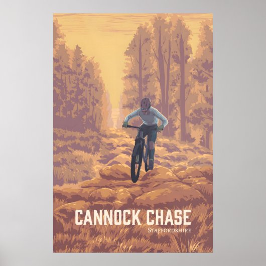 Affiche de voyage pour le VTT à Cannock Chase (Devant)