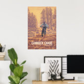 Affiche de voyage pour le VTT à Cannock Chase (Bureau à domicile)