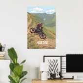 Affiche de voyage pour le VTT à Morzine (Bureau à domicile)