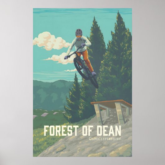 Affiche de voyage pour le VTT dans la forêt de Dea (Devant)