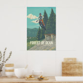 Affiche de voyage pour le VTT dans la forêt de Dea (Cuisine)