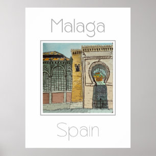 Affiche de voyage pour Malaga Espagne