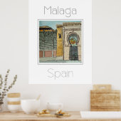 Affiche de voyage pour Malaga Espagne (Cuisine)